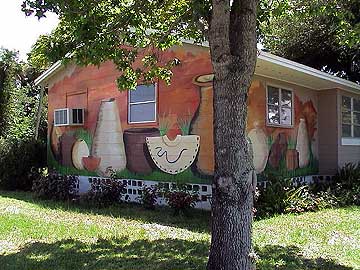 Titusville Art League's newly painted pottery building.