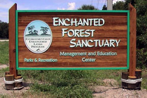 Entrance Sign to Enchanted Forest Sanctuary