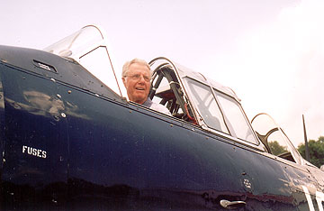 WWII era Navy SNJ fighter / trainer airplane