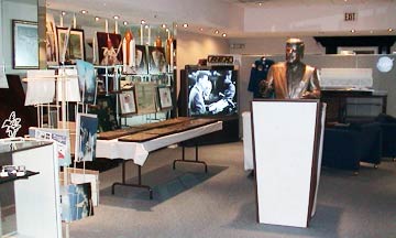 Kennedy bust & astronaut handprints