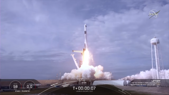 NASA and SpaceX completed a launch escape demonstration.