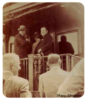 Franklin D. Roosevelt boards the train in Titusville, Florida.