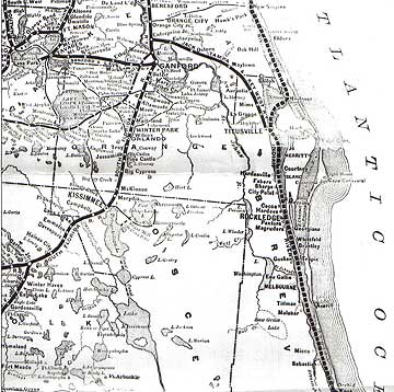Map including the Titusville to Enterprise Rail Road