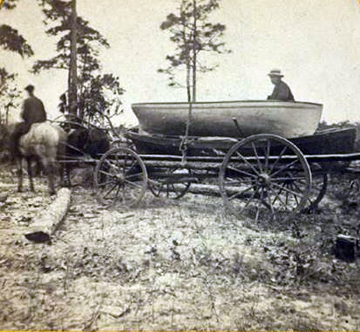 A mule drawn wagon