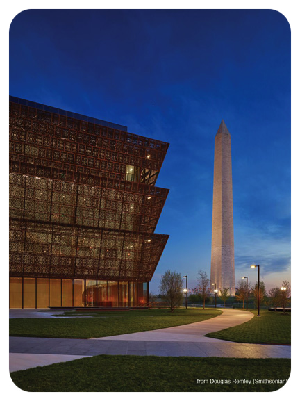 The National Museum of African American History and Culture and the Washington Monument.