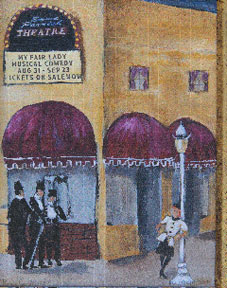 Painting of the early Emma Parrish Theater building.