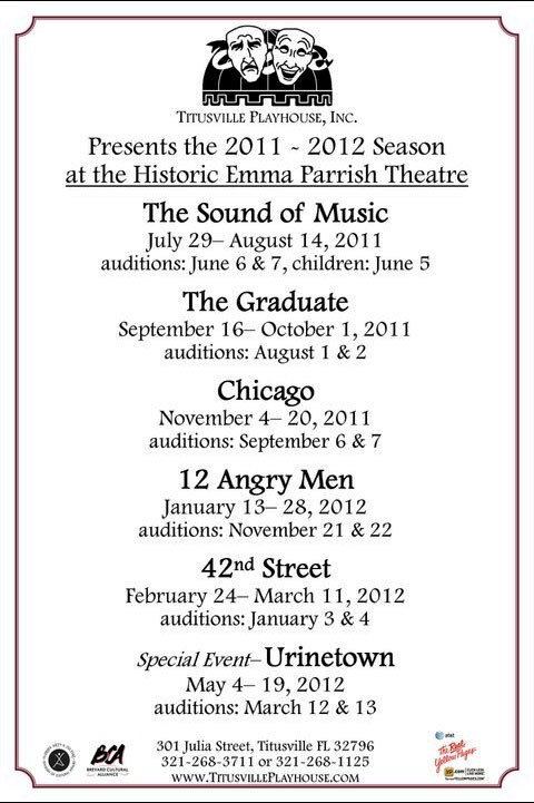 Titusville Playhouse 2011 - 2012 season.