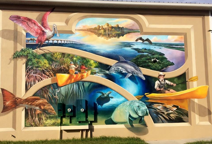Paddling Our Wildlife Paradise mural