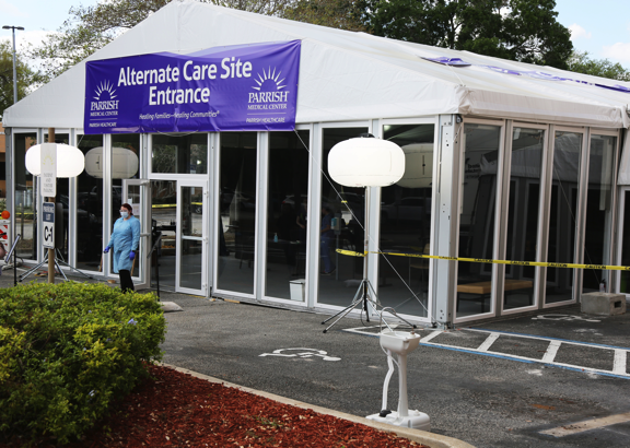 Parrish Medical Centr's Alternate Care Site Entrance