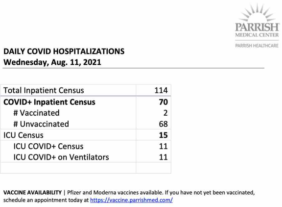 updated hospitalization census
