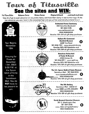 Tour of Titusville ininerary