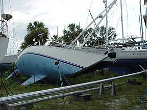 Hurricane Charley - boat damage