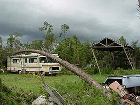 Hurricane Charley - RV & shed damage