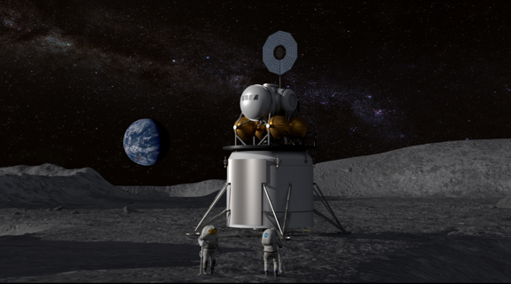 Moon human landing system illustration