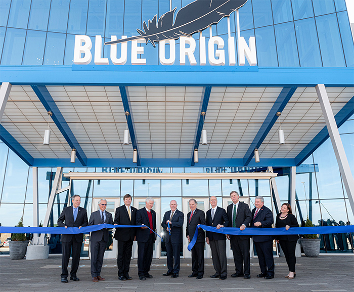 Blue Origin opens its rocket engine production facility in Huntsville, AL.