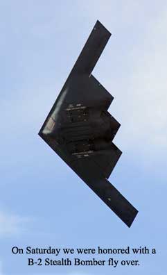 B-2 Stealth Bomber fly over.