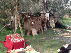 An indian camp at Fort Christmas' Florida Living History Festival