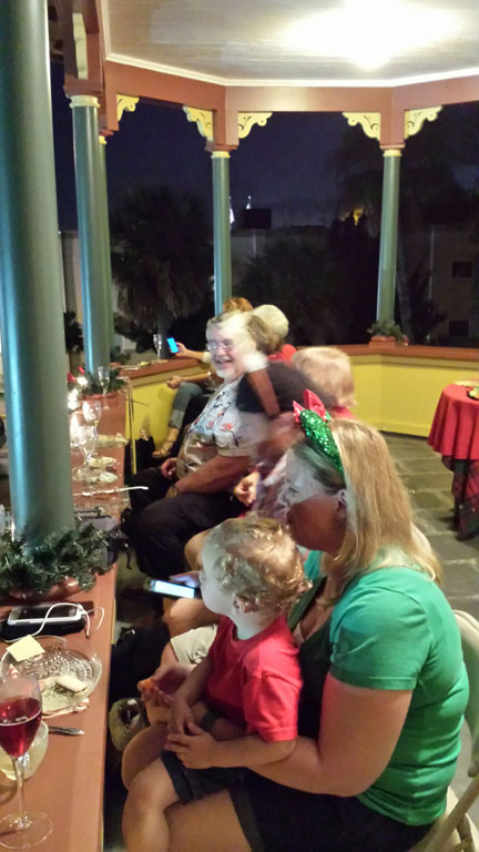 On the porch - 2015 Christmas Party - 1