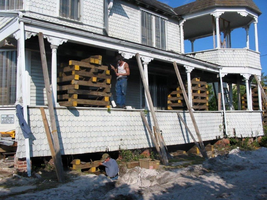 Stabilization work on porch & foundation - a