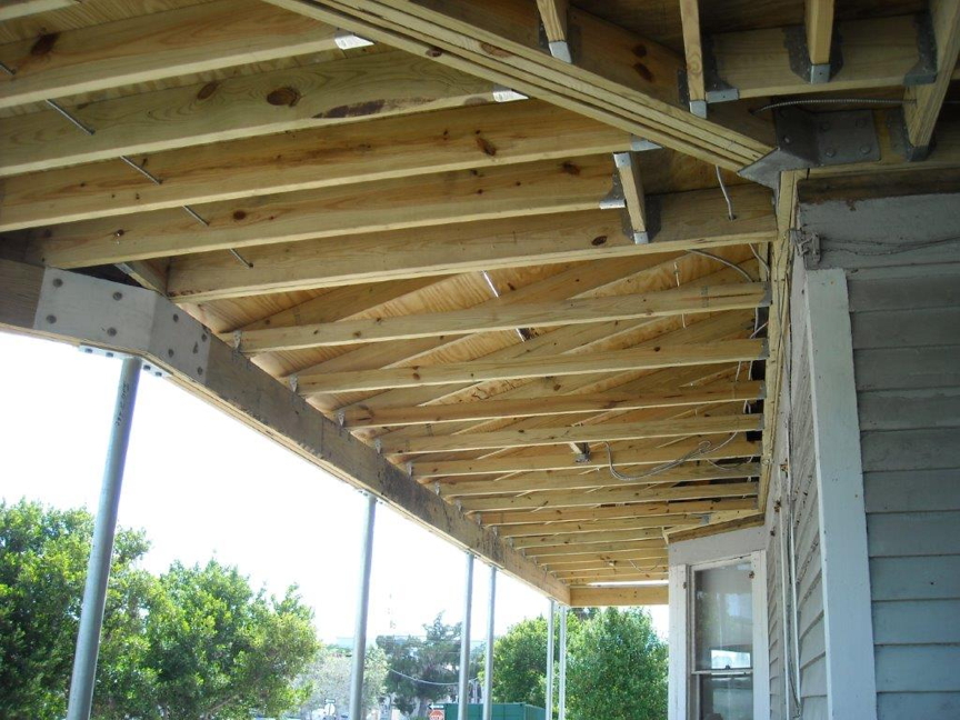 First floor porch ceiling.