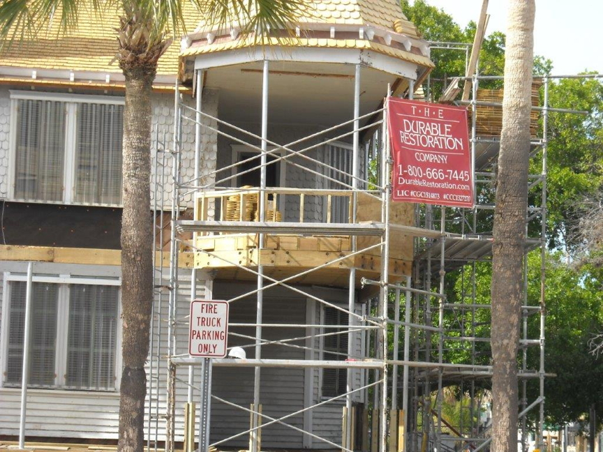 Steel posts installed to support new porch. Steel posts installed to support new porch.