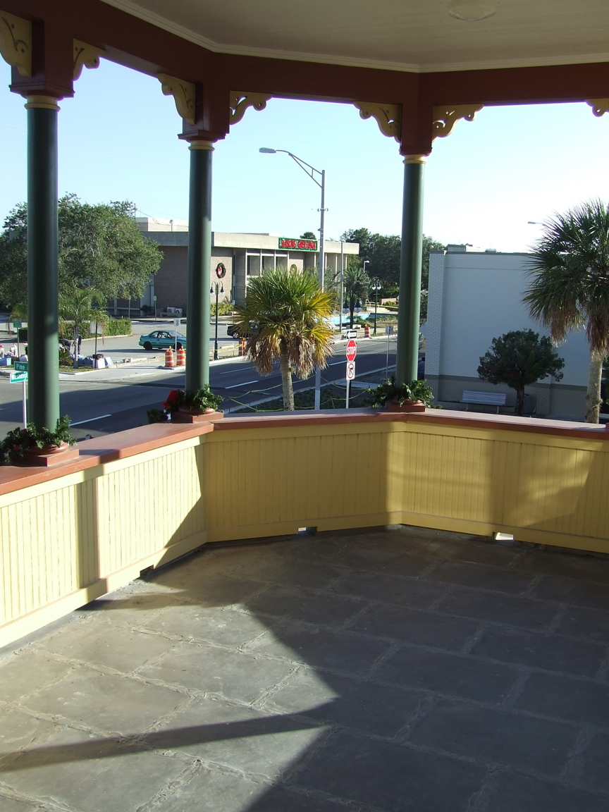 Restored upstairs porch. Restored upstairs porch.