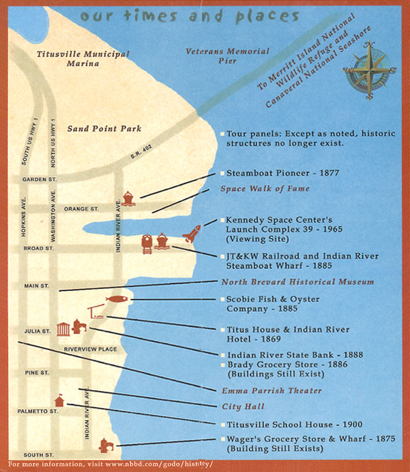 Map of the Titusville, Florida Walking Tour