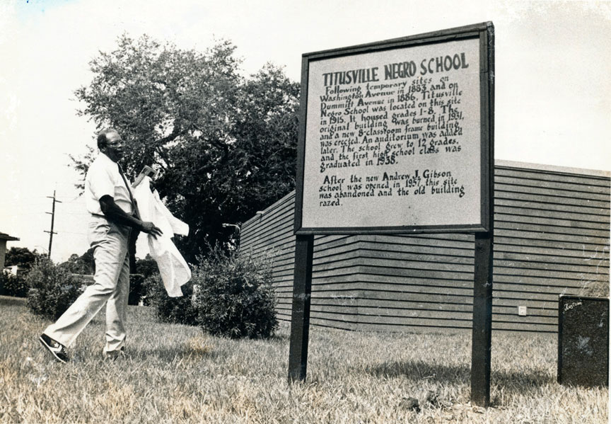 Dedication of Temporary Negro School marker.