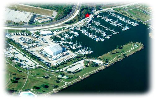 Arial view of the Titusville Municipal Marina.