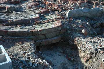 Close up of lighthouse wall segment