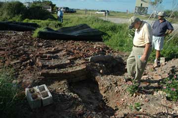 Inspecting 1844 Cape Canaveral Lighthouse wall