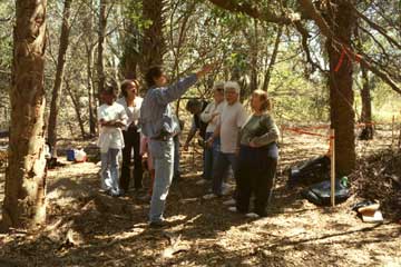 Scott Taylor conducting guided tour during Archaeology Month activities at the Sams Site