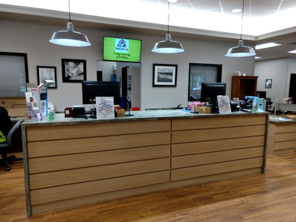 The library's circulation desk.