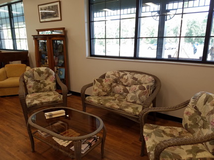 A comfortable reading area.