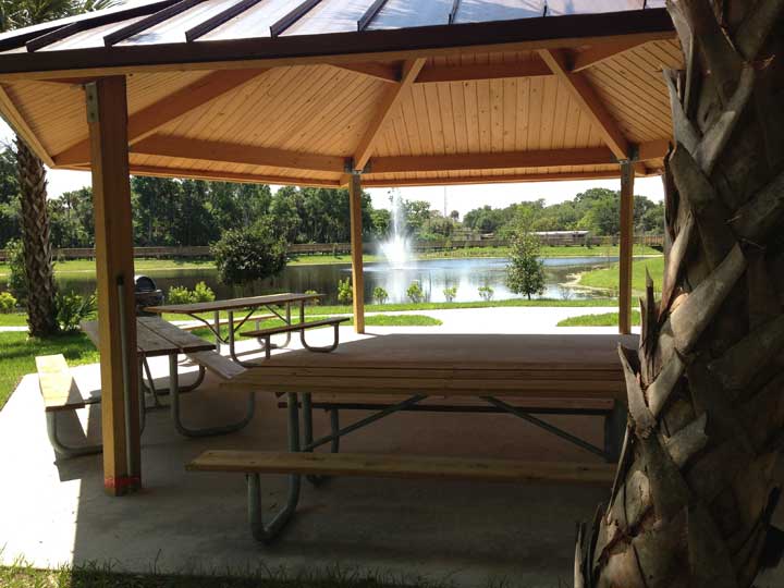 Looking out at the pond from the gazebo. Looking out at the pond from the gazebo.