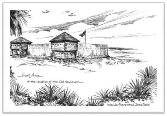 Concept drawing of an 1837 fort.