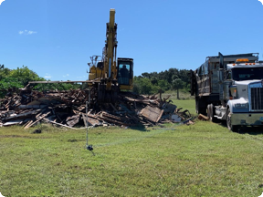 Cleaning out Oliver's Camp before demolition.'