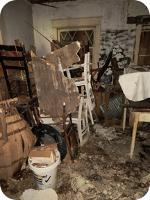Inside Oliver's Camp before demolition.'