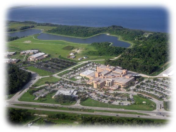 Aerial view of the Parrish Medical Center in Titusville, FL. Aerial view of the Parrish Medical Center in Titusville, FL.
