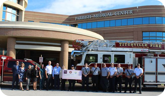 Titusville Fire Department presents a check Titusville Fire Department presents a check
