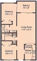 2 bedroom floorplan